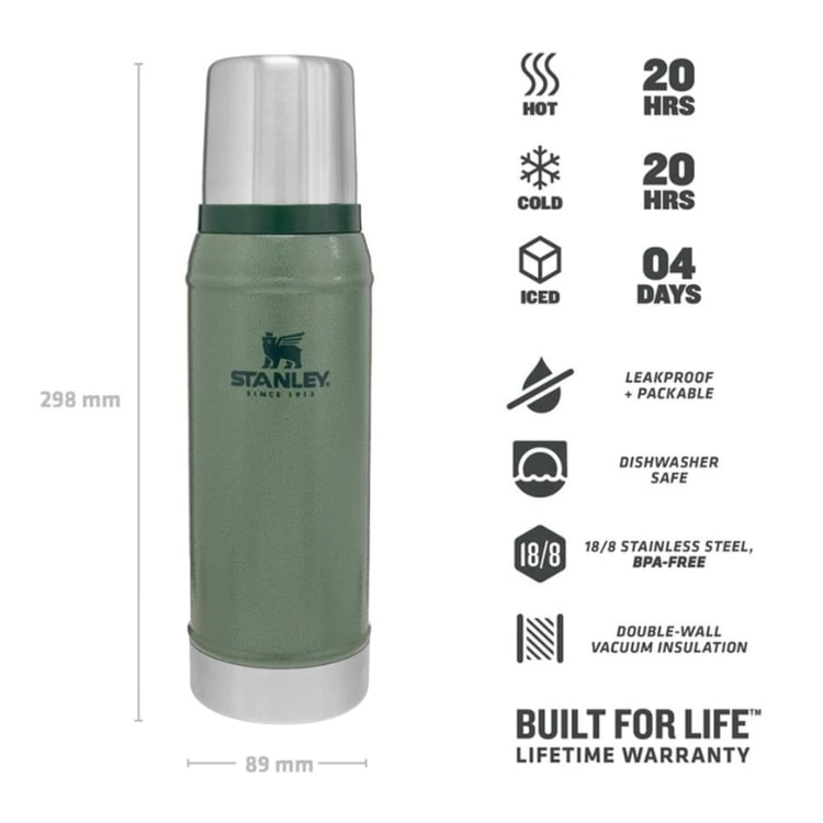 Stanley Classic Vacuum 750ml Hammertone Green Flask - default