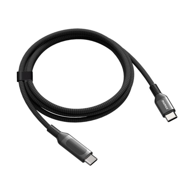Momax EliteLink USB-C to USB-C PD 100W Braided Cable with LED Display 1.2m Black - default