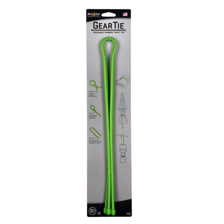 Nite Ize Gear Tie Reusable Twist Tie 32 inch/81.2cm 2 Pack Green - default