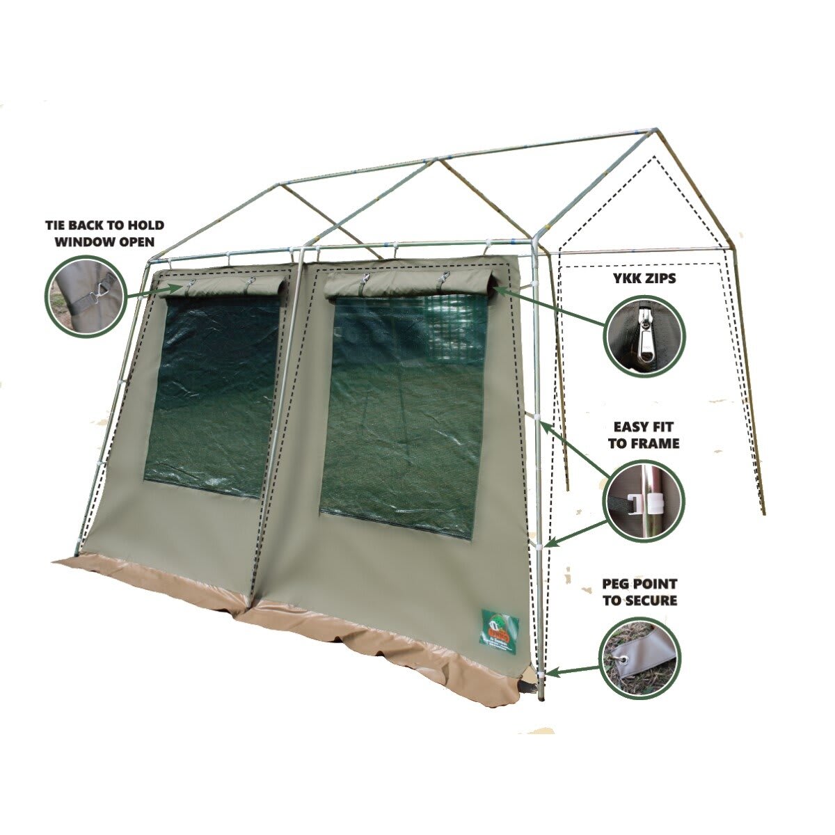 Tentco Senior Gazebo Side Wall with Window 1001947 Outdoor Warehouse