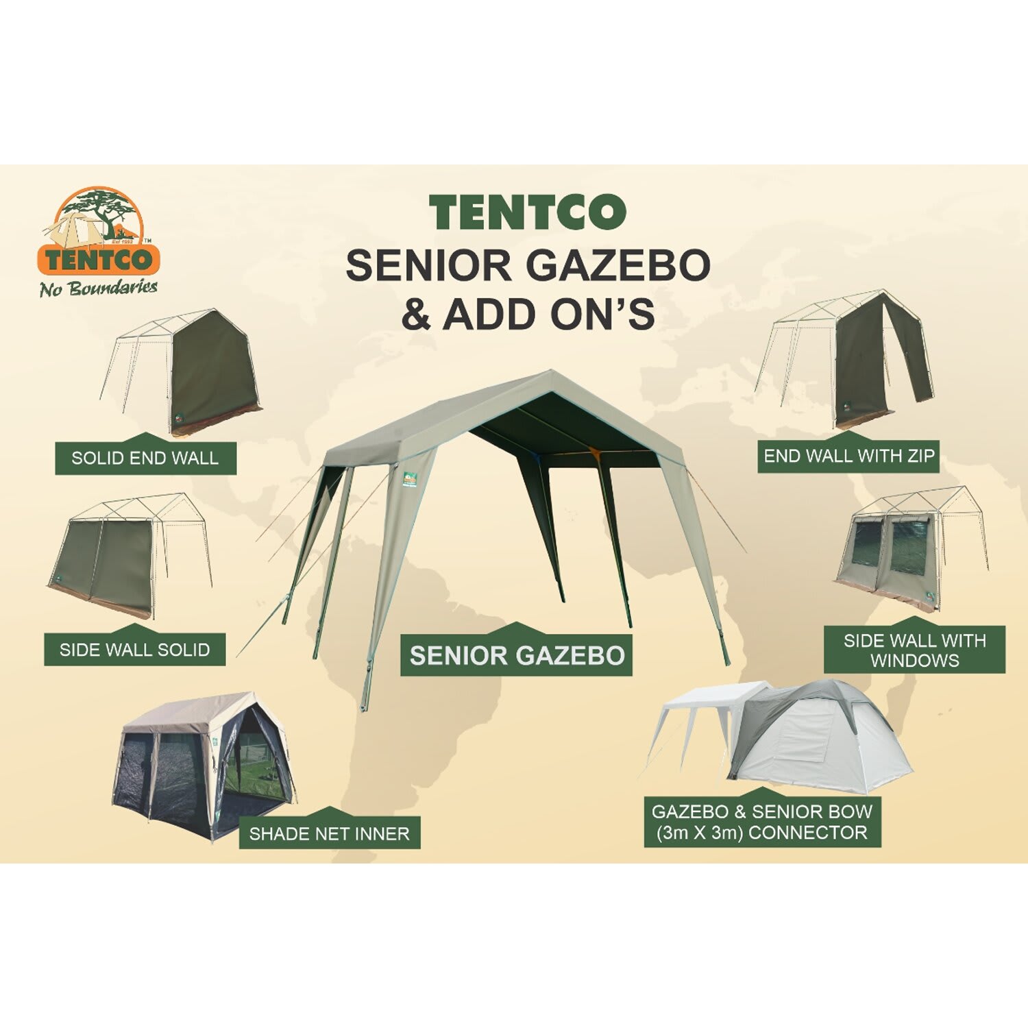 Tentco Senior Canvas Gazebo Outdoor Warehouse