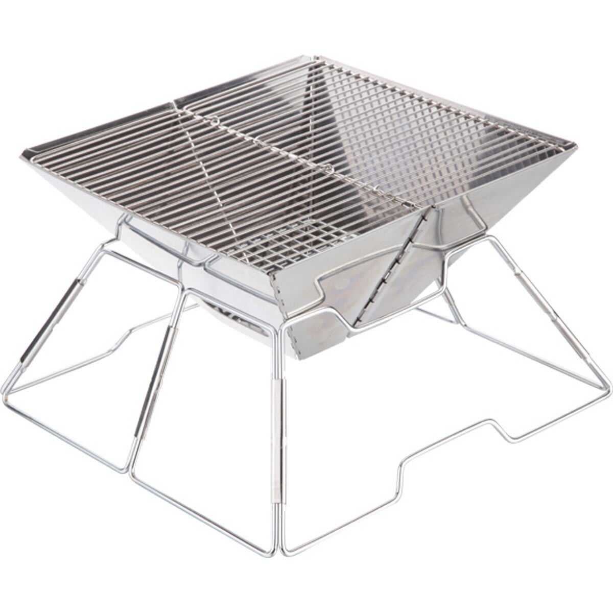 Fireside Stainless Steel Small Folding Braai 1008373 Outdoor Warehouse