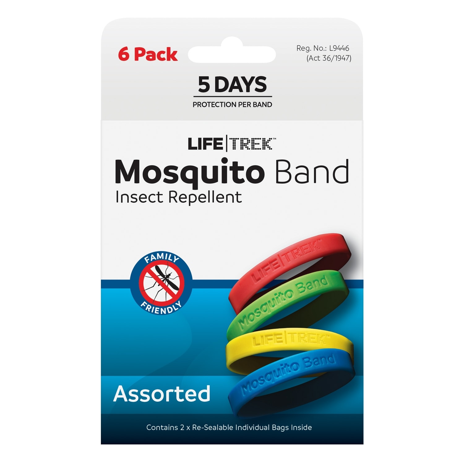 Lifetrek Mosquito Band Plain 6PK 1010293 Outdoor Warehouse