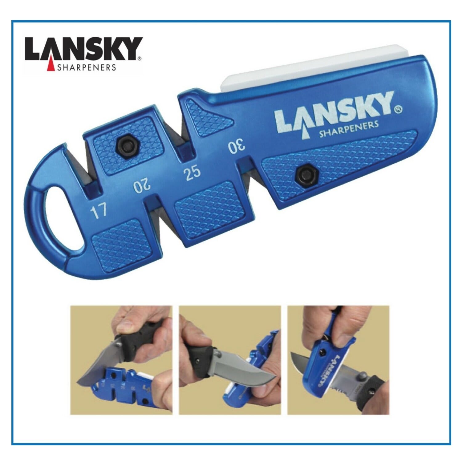 Lansky QuadSharp Portable Multi-Angle Sharpener Blue for Sale