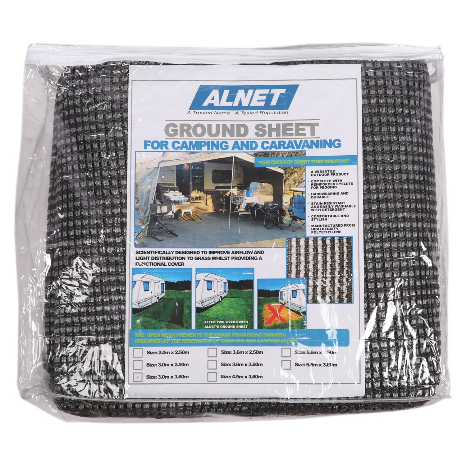 Netted Groundsheet 3.6 x 3m(Grey) Outdoor Warehouse
