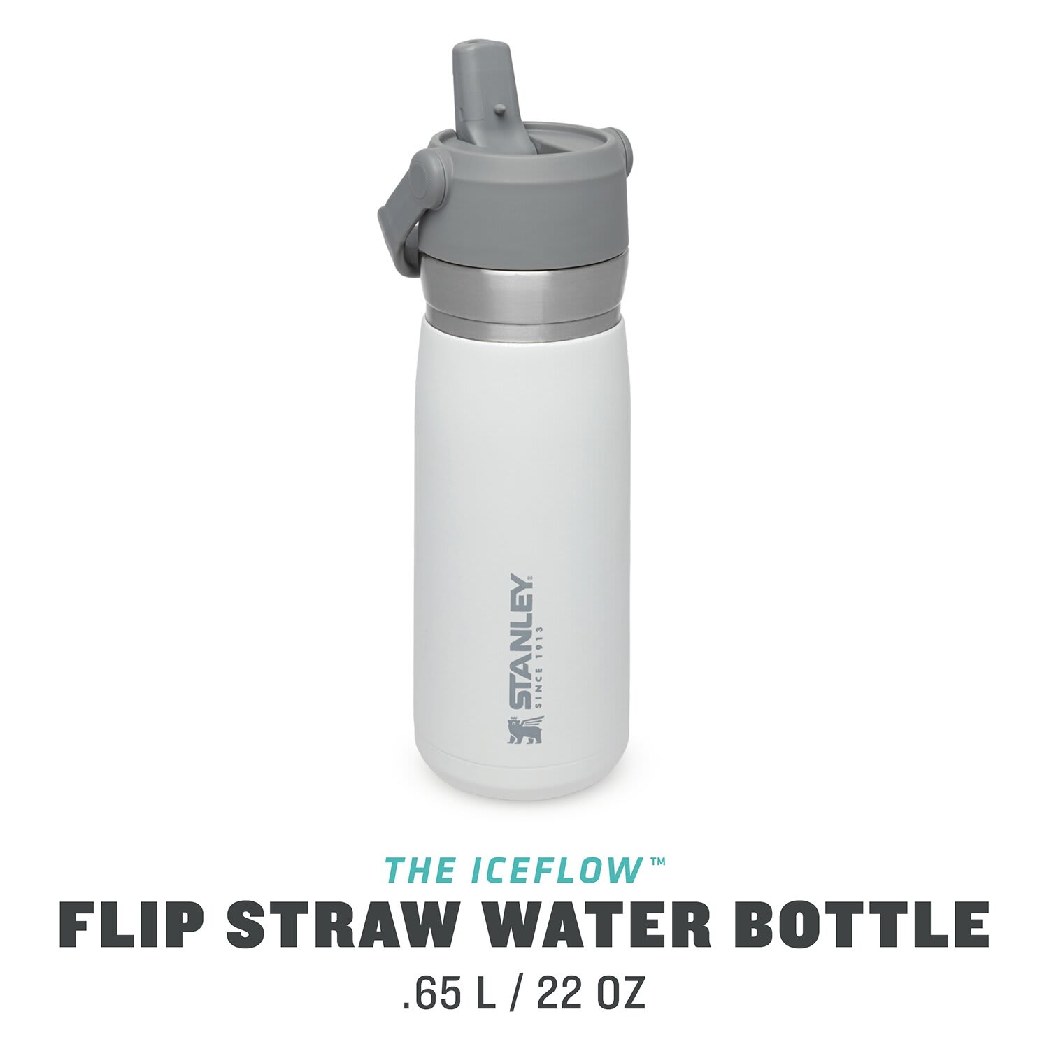 Stanley Iceflow Flip Straw Water Bottle, Gray 22 oz.