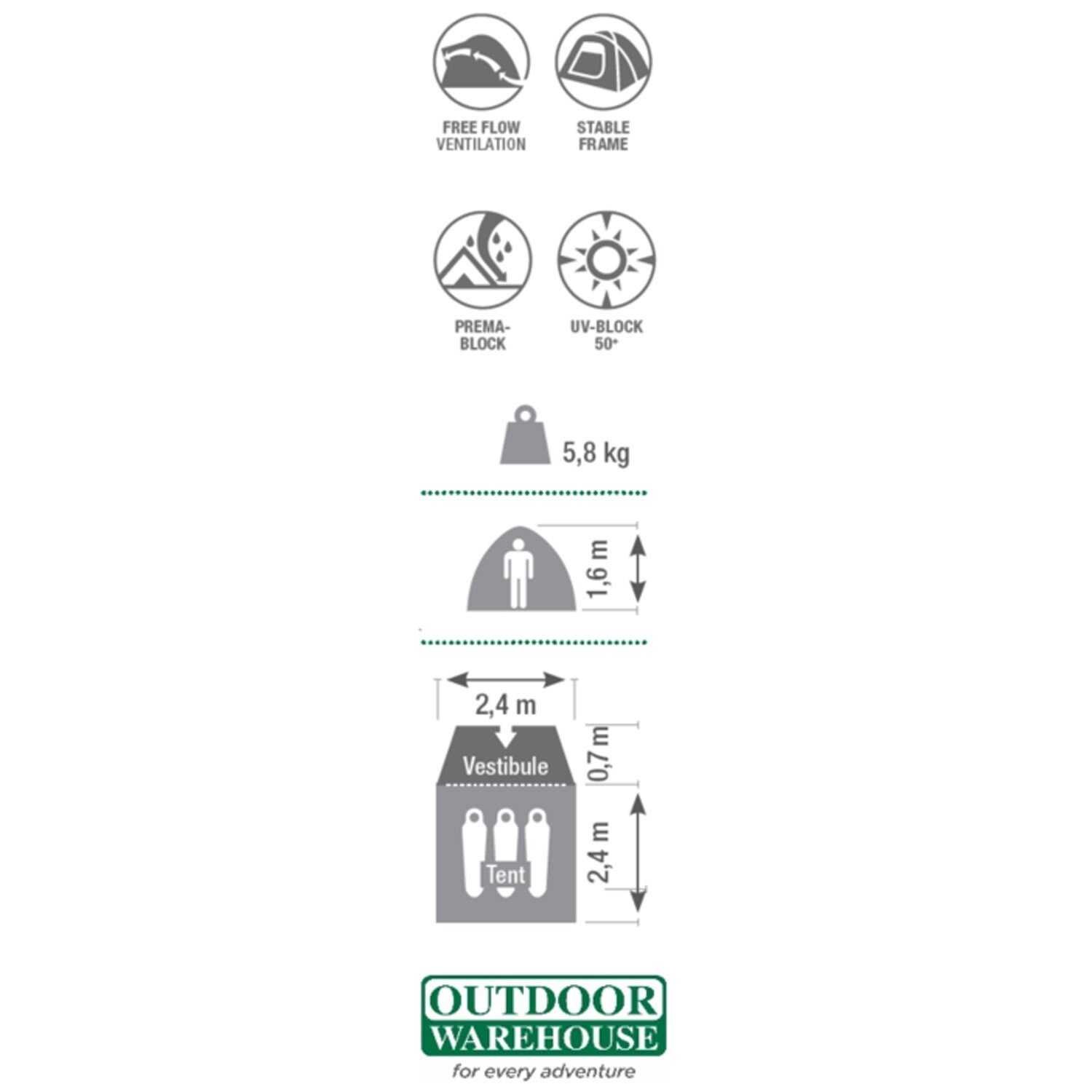 Natural Instincts Highveld 4 Dome Tent With Front Vestibule TTNT131