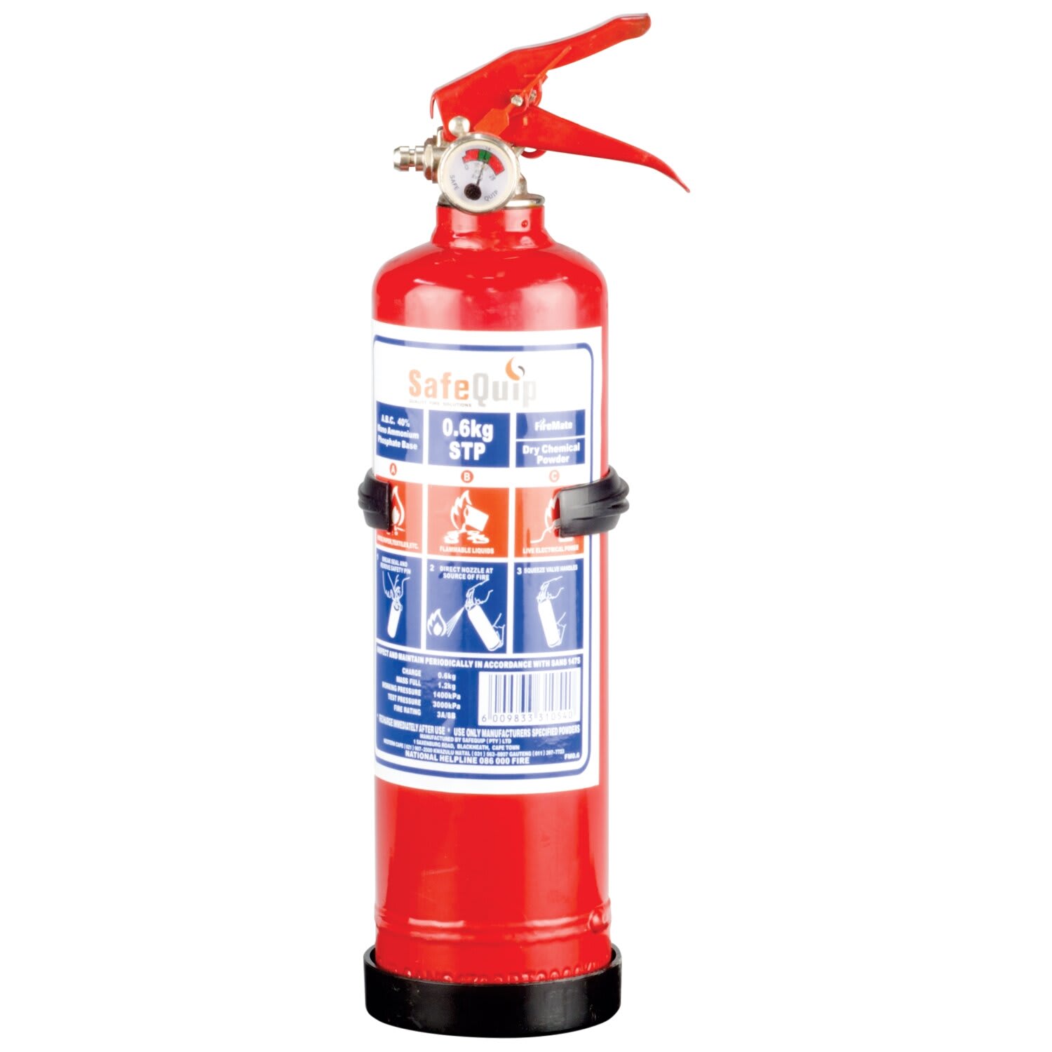 SafeQuip Fire Extinguisher 0.6Kg With Bracket VVVA414 Outdoor Warehouse