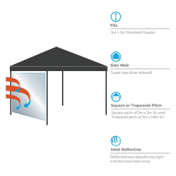 Natural Instincts Reflective Side Wall for Standard Easy Pitch Gazebo