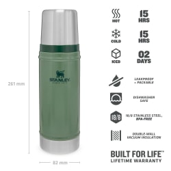 Stanley Classic Vacuum 470ml Hammertone Green Flask