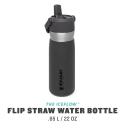 Stanley IceFlow Flip Straw Water Bottle 650ml Charcoal