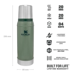 Stanley Classic Vacuum 750ml Hammertone Green Flask