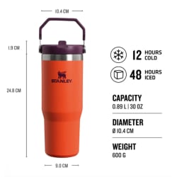 Stanley IceFlow Flip Straw Tumbler 890ml Tigerlily Plum