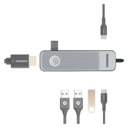 Momax OneLink 6-in-1 Multi-Function USB-C Hub Space Grey