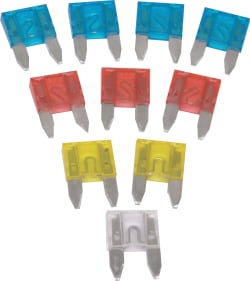 Moto Quip Miniature Blade Fuses -  Pack of 10 Assorted