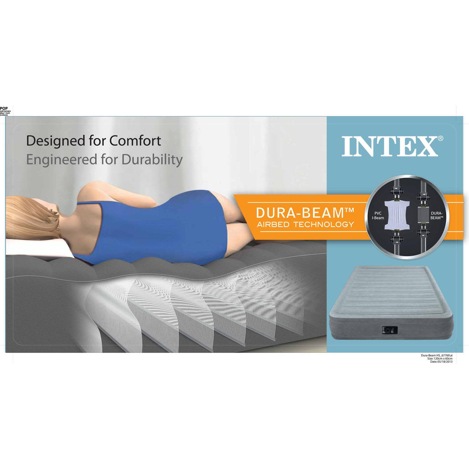 Intex Fiber Tech Comfort Plush Elevated Airbed Queen Size