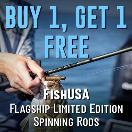 Buy 1, Get 1 Free FishUSA Flagship Limited Edition Spinning Rods