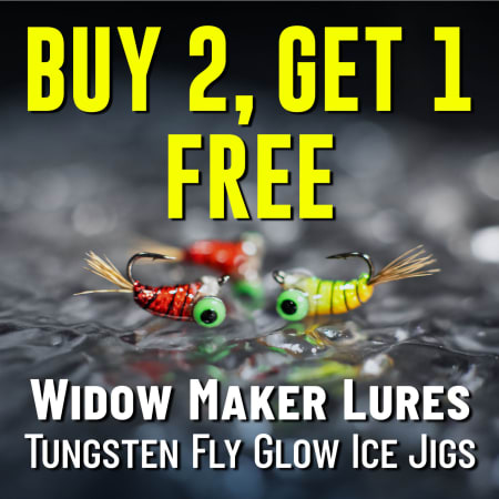 Buy 2, Get 1 Free Widow Maker Lures Tungsten Fly Glow Ice Jigs