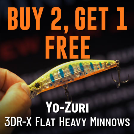 Buy 2, Get 1 Free Yo-Zuri 3DR-X Flat Heavy Minnows
