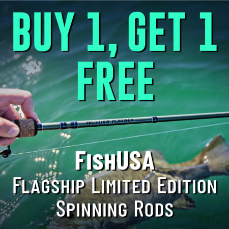 Buy 1, Get 1 Free FishUSA Flagship Limited Edition Spinning Rods