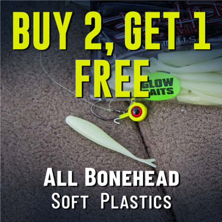 Buy 2, Get 1 Free All Bonehead Soft Plastics