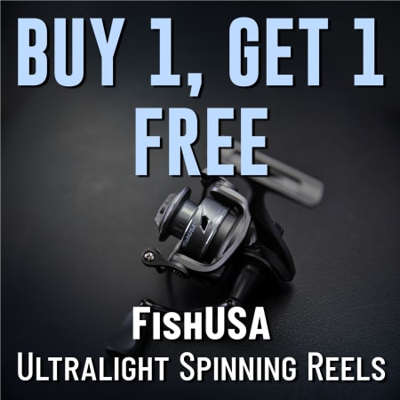 Buy 1, Get 1 Free FishUSA Ultralight Spinning Reels