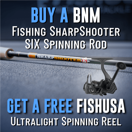 Buy a BnM Fishing SharpShooter SIX Spinning Rod Get a Free FishUSA Ultralight Spinning Reel