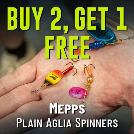 Buy 2, Get 1 Free Mepps Plain Aglia Spinners