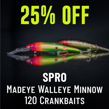 25% Off  SPRO Madeye Walleye Minnow 120 Crankbaits