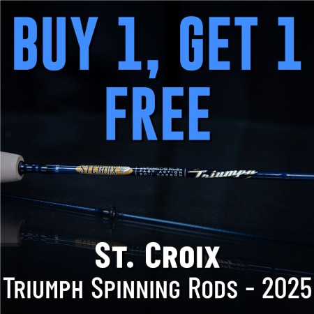 Buy 1, Get 1 Free St. Croix Triumph Spinning Rods - 2025