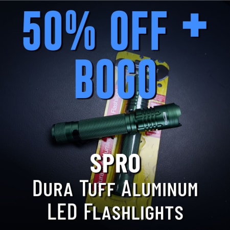 50% Off + BOGO SPRO Dura Tuff Aluminum LED Flashlights