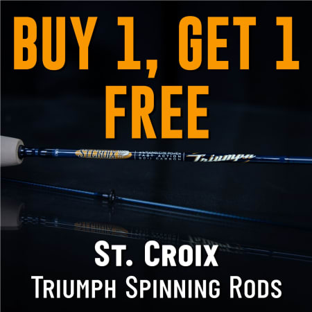 Buy 1, Get 1 Free St. Croix Triumph Spinning Rods