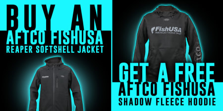 Buy An AFTO FishUSA Reaper Softshell Jacket Get a Free AFTCO FishUSA Shadow Fleece Hoodie