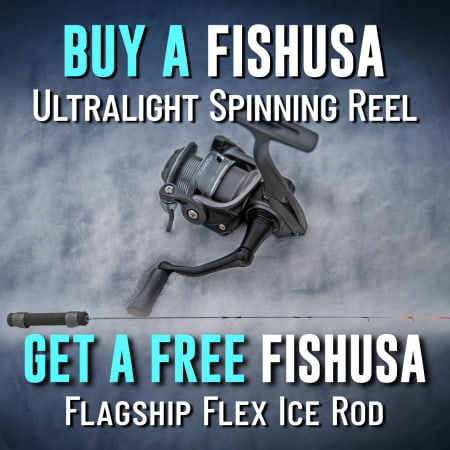 Buy a FishUSA Ultralight Spinning Reel Get a Free FishUSA Flagship Flex Ice Rod