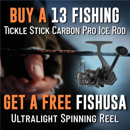 Buy a 13 Fishing Tickle Stick Carbon Pro Ice Rod Get a Free FishUSA Ultralight Spinning Reel