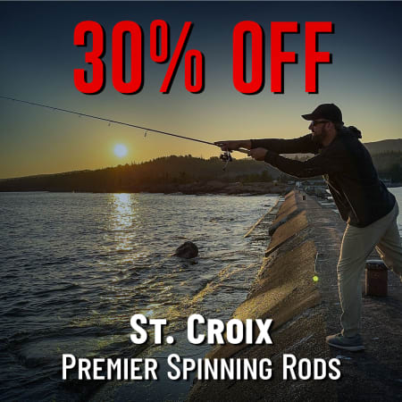 30% Off St. Croix Premier Spinning Rods
