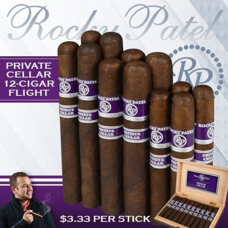 ROCKY PATEL'S PRIVATE CELLAR TOP SELLER…. top-rated RP handmades yours with this $3.33 intro