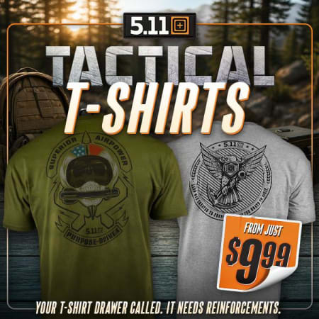 Dial 511, STAT. Gnarly 5.11 Tactical tees from $9.99!