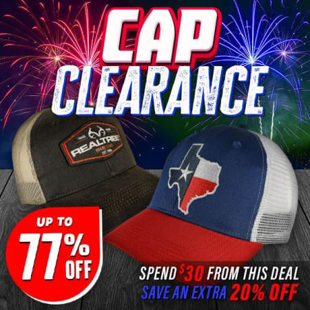 Cap Clearance: Save up to 77%! Extra Discounts on Orders $30+