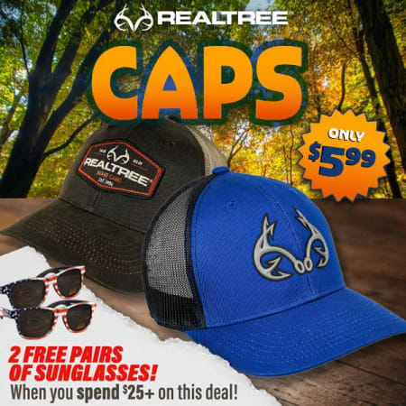 $5.99 Realtree Caps + Freebie on $25+