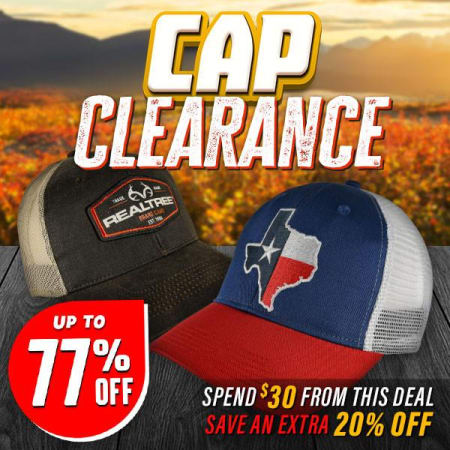 Cap Clearance: Save up to 77%! Extra Discounts on Orders $30+