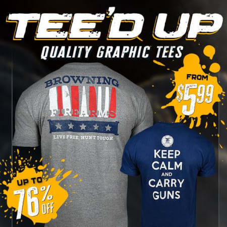 Tee'd up and ready to go. NRA, RWB & Browning tees