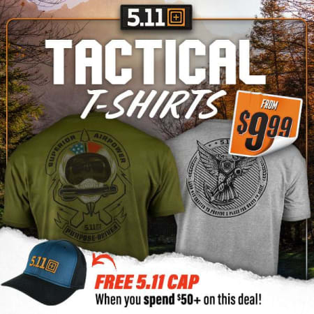 Dial 5.11, STAT: Tactical Tees from $9.99 + FREE Cap on $50+