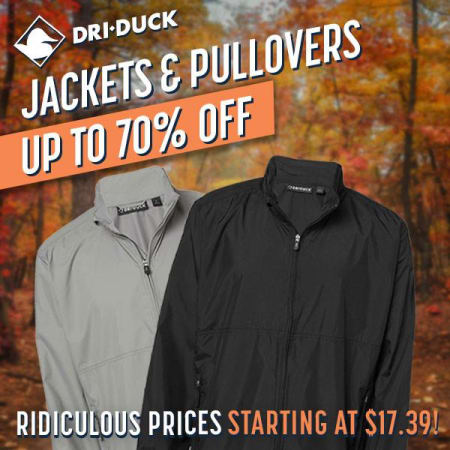 Dri Duck Deals Are Flying! Jackets & Pullovers Up to 70% Off!