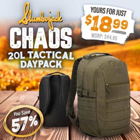 Slumberjack Chaos 20L Tactical Daypack – Now Only $18.99 (57% Off!)