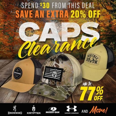 Cap Clearance: Save up to 77%! Extra Discounts on Orders $30+