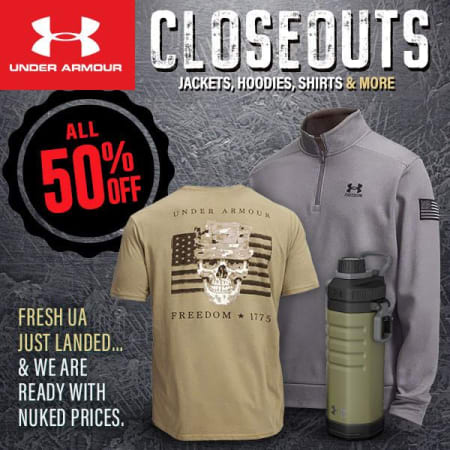 New Arrivals: Under Armour 50% Off Closeout Deals!