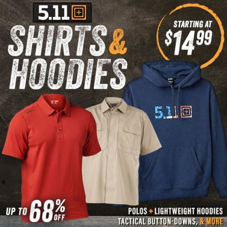 5.11 Tactical Shirts & Hoodies from $14.99. Up to 68% Off!