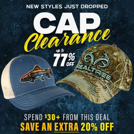Cap Clearance: Save up to 77%! Extra Discounts on Orders $30+