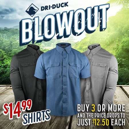 DRI DUCK Blowout: Shirts from $14.99 (3+ for $12.50)